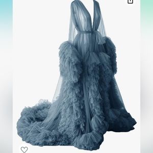 Dusty Blue Tulle Robe